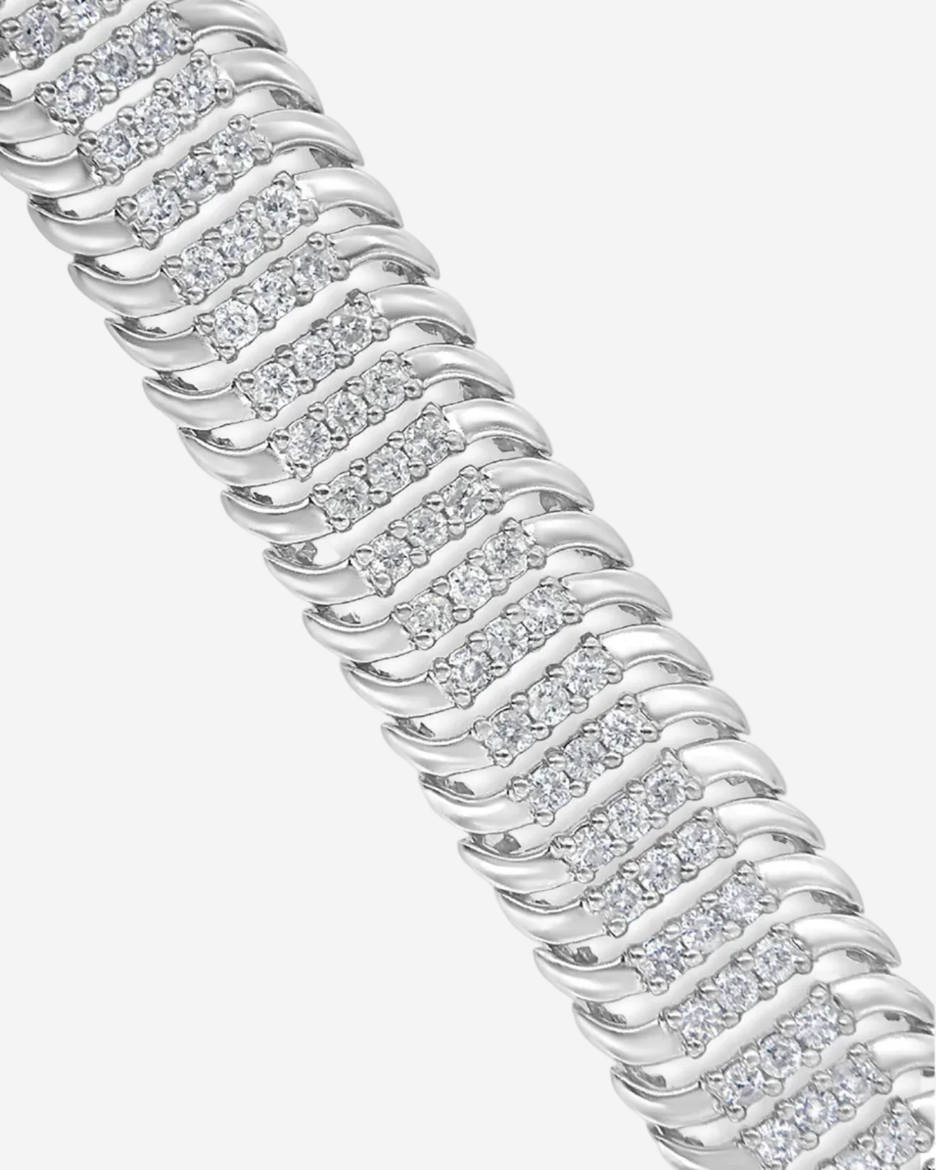 14K White Gold 5.0 Cttw Round Brilliant Cut Diamond 7" Tennis Bracelet