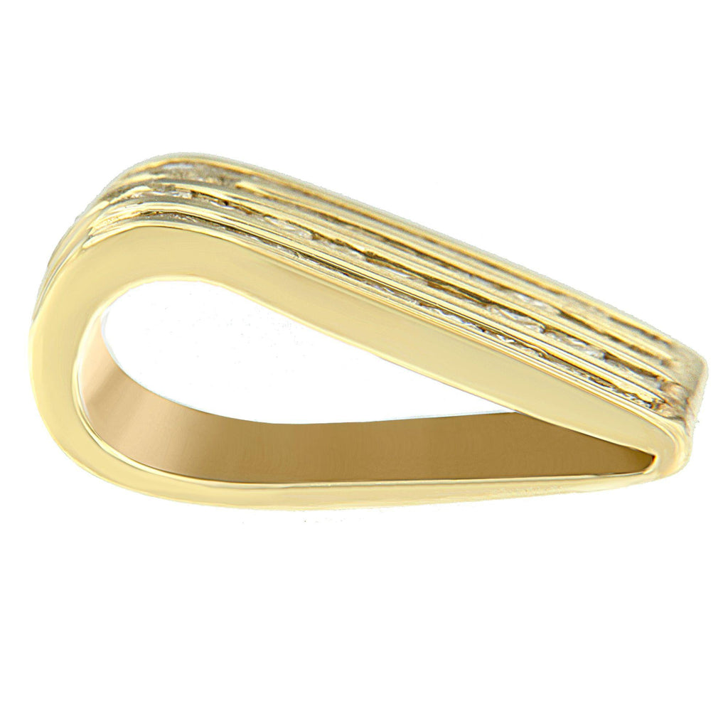 14K Yellow Gold 2 1/3 Cttw Princess Cut Diamond Block Pendant Necklace