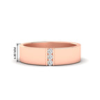 3 Stone Mens Flat Gemstone Band