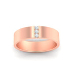 3 Stone Mens Flat Gemstone Band