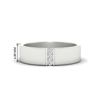 3 Stone Mens Flat Gemstone Band
