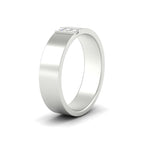 3 Stone Mens Flat Gemstone Band