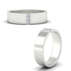 3 Stone Mens Flat Gemstone Band