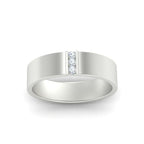 3 Stone Mens Flat Gemstone Band