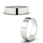 3 Stone Mens Flat Gemstone Band