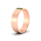 3 Stone Mens Flat Gemstone Band