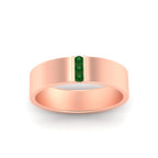 3 Stone Mens Flat Gemstone Band