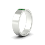 3 Stone Mens Flat Gemstone Band