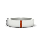 3 Stone Mens Flat Gemstone Band
