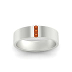 3 Stone Mens Flat Gemstone Band