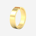 3 Stone Mens Flat Gemstone Band