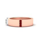 3 Stone Mens Flat Gemstone Band