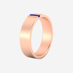3 Stone Mens Flat Gemstone Band