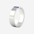 3 Stone Mens Flat Gemstone Band