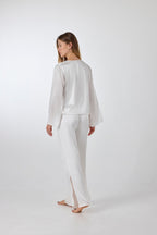 Amelia Silk Lounge Set White