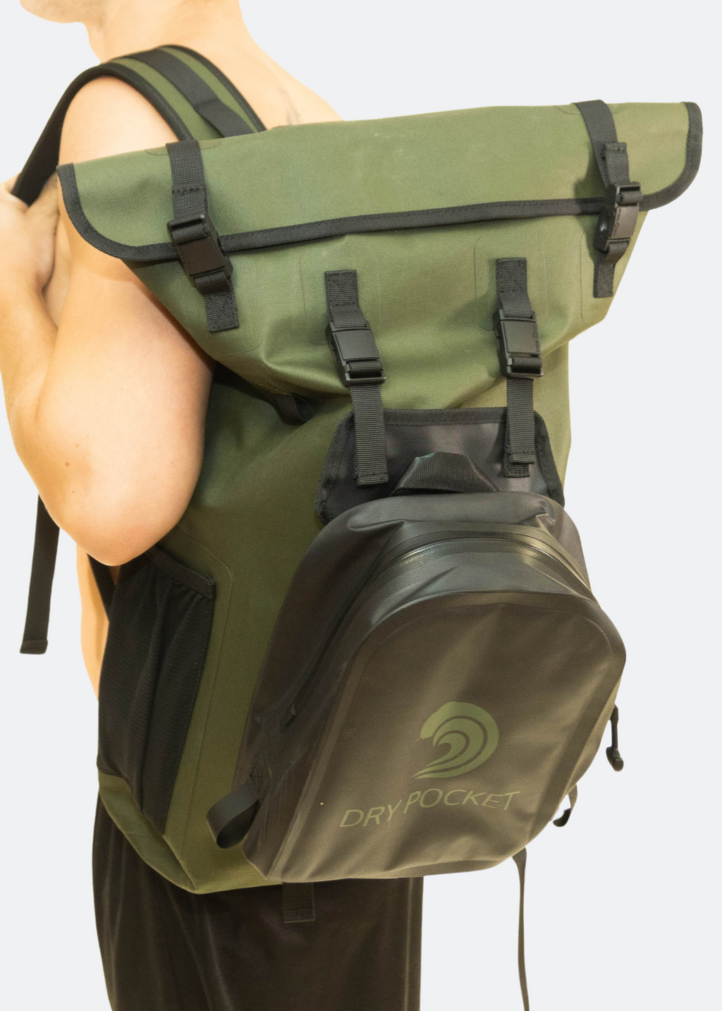 Waterproof Floating Backpack Dry Bag with Shell Bag | Green