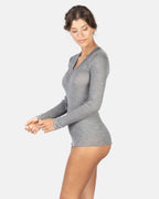 EGI Exclusive Merino Wool Blend Top V-Neck Lace Trim Long Sleeves | 303