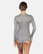 EGI Exclusive Merino Wool Blend Top V-Neck Lace Trim Long Sleeves | 303