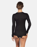 EGI Exclusive Merino Wool Blend Top V-Neck Lace Trim Long Sleeves | 303