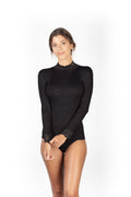 EGI Exclusive Collections Merino Wool Blend Top Mock Neck Lace Trim Long Sleeves
