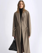 ‘Desert Heart’ Original Wool Peaked Lapel Drawstring Coat