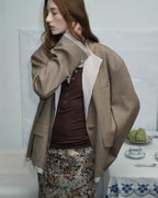 ‘London Diary’ Old Money Style Contrasting Lapel Wool Blazer