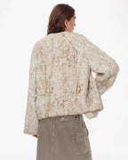 ‘Inspiration Glimpse’ Lapel Double-Breasted Loose Woven Rex Rabbit Fur Coat