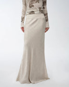 Retro Bias-Cut Linen Blended Straight Fishtail Maxi Skirt ‘Light and Breezy’