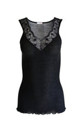 EGI Exclusive Collections Women's Merino Wool Blend Lace-Trimmed Tank Top