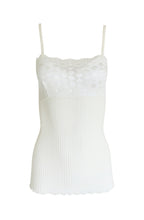 EGI Exclusive Merino Wool Blend Spaghetti Straps Lace-Trimmed Camisole
