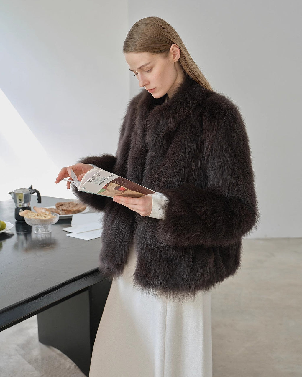 'Long Nocturne' Fox Fur Retro Short Coat