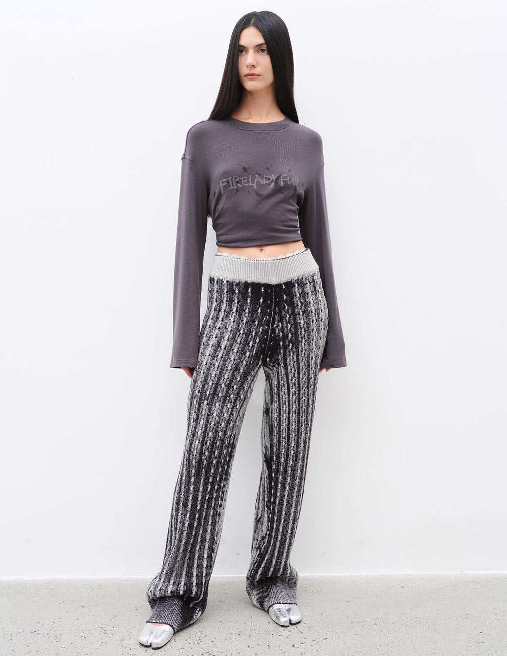 ‘Winter Date’ Knitted Straight Pants with Elastic Waistband