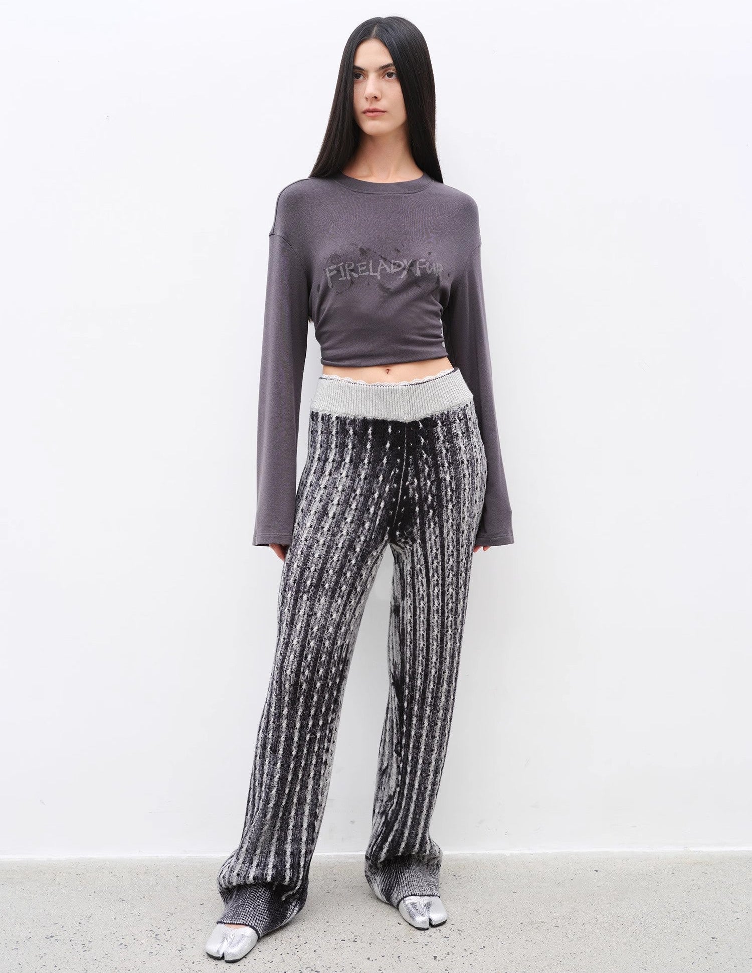 ‘Winter Date’ Knitted Straight Pants with Elastic Waistband