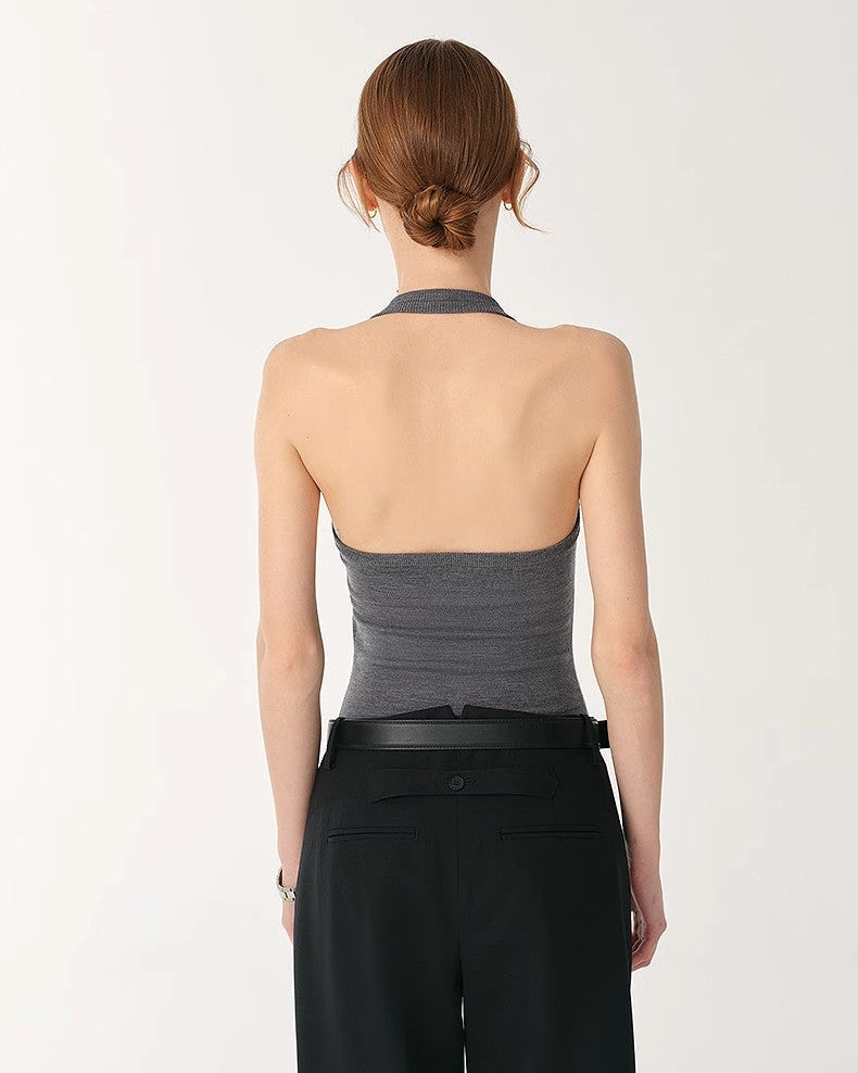Wool All-Match Halter Neck Jumpsuit for Women