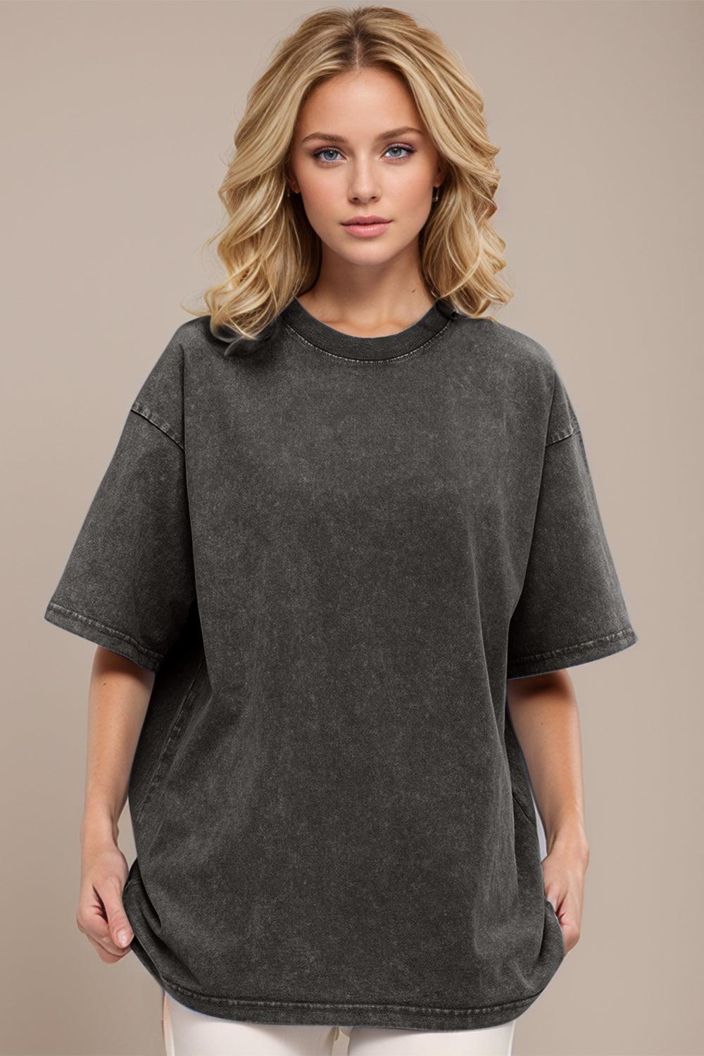 Washed 1/2 Sleeve T-Shirt