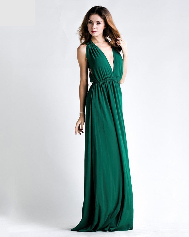 Plunge Green Gown