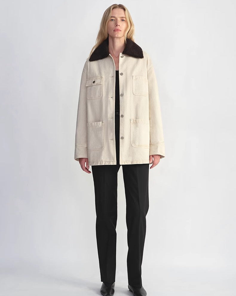 Fireladyfur Women's Goose Down Detroit Jacket with Merino Wool Collar