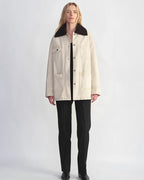 Fireladyfur Women's Goose Down Detroit Jacket with Merino Wool Collar