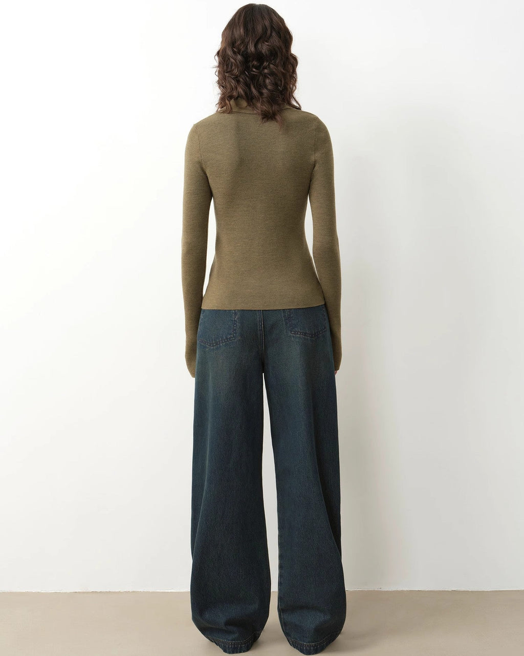 ‘Effortless Knit’ 30-Count Merino Wool Polo Neck Sweater