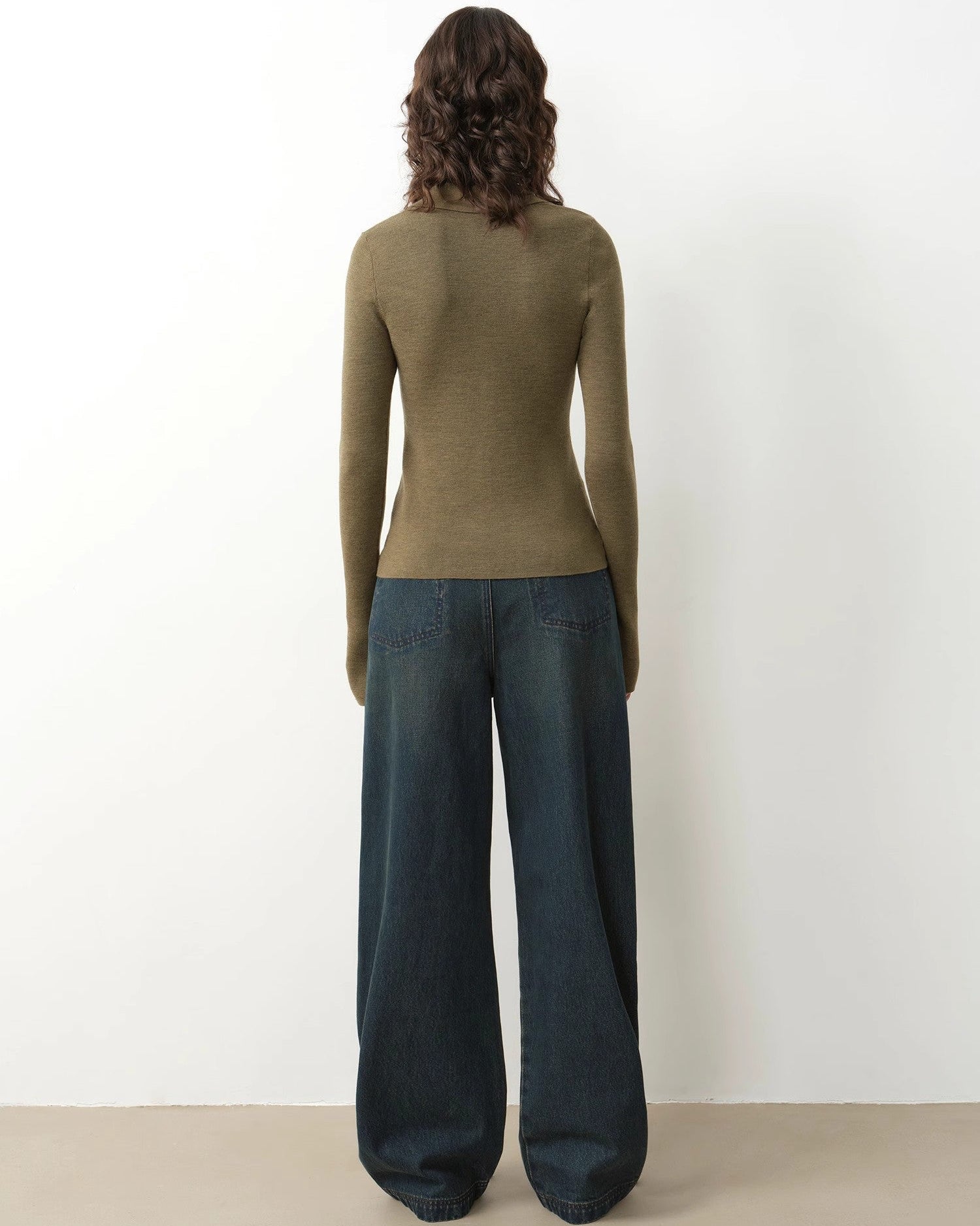 ‘Effortless Knit’ 30-Count Merino Wool Polo Neck Sweater