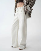 Old Money Style Linen Cut Scimitar Pants ‘Weiss Love Letter’