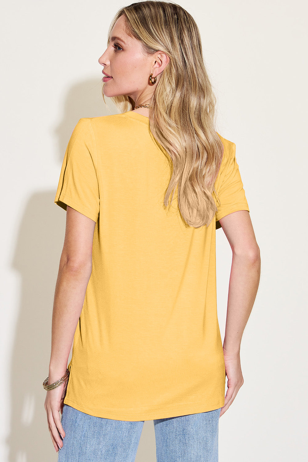 Bamboo V-Neck High-Low T-Shirt