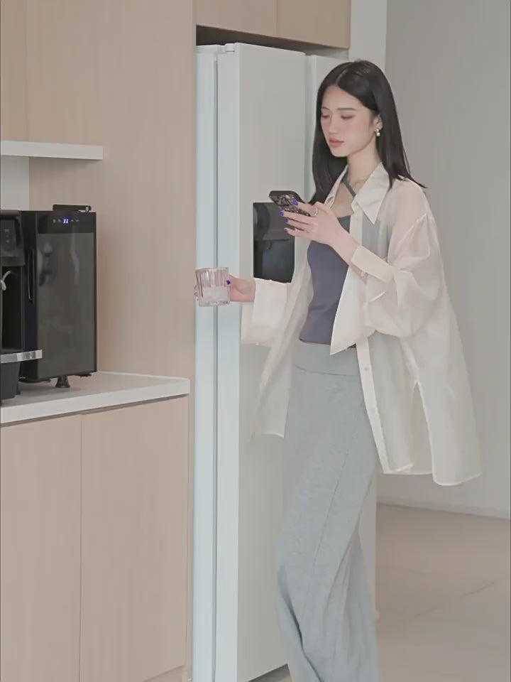 Wave Relaxed Cupro-Amino Shirt ‘Hazy Spring’