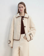 'Modern Milk Cafe' Hill Fur Merino Sheepskin Fur Women's Jacket
