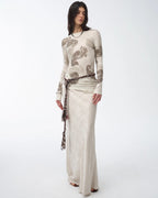 Retro Bias-Cut Linen Blended Straight Fishtail Maxi Skirt ‘Light and Breezy’