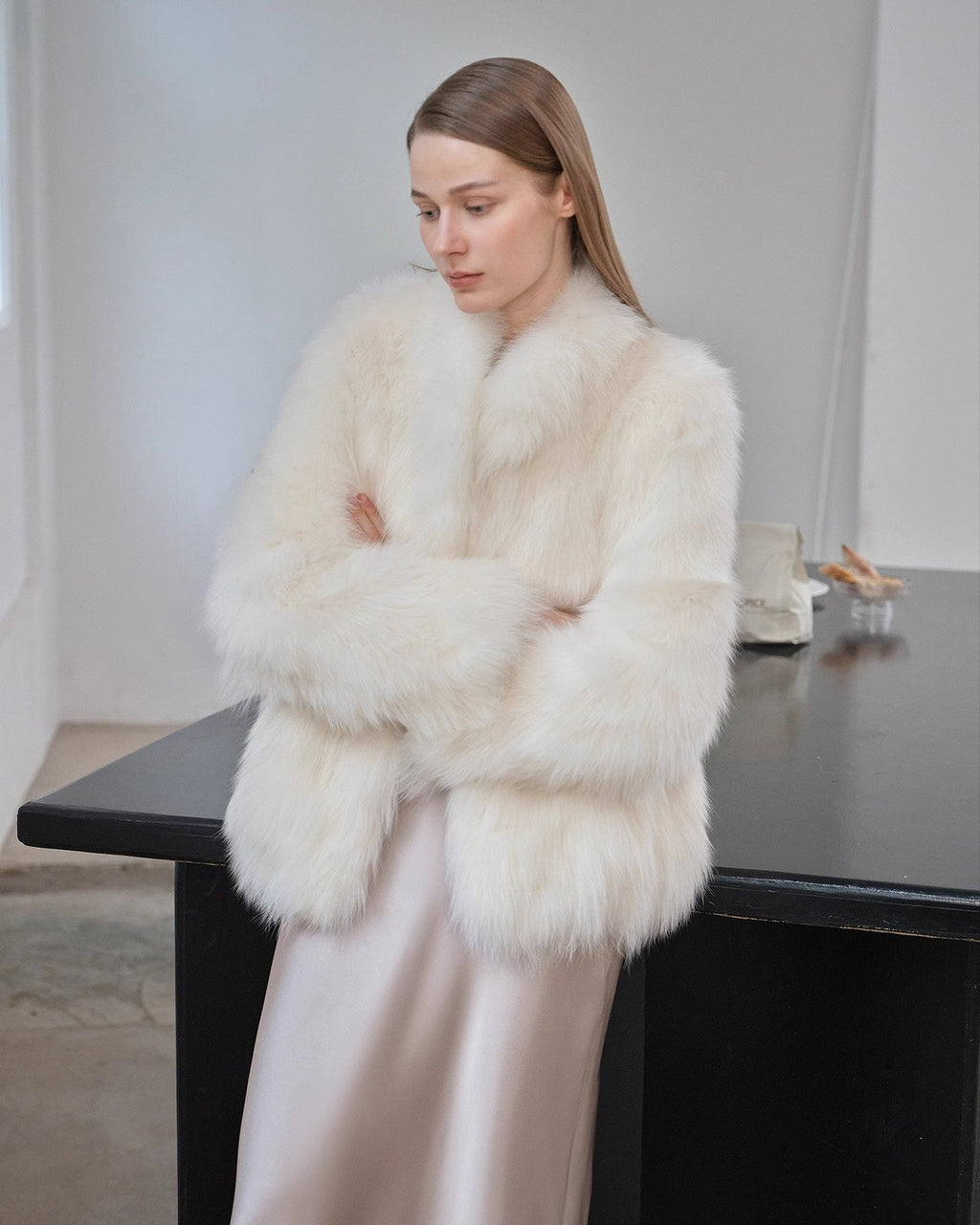 'Long Nocturne' Fox Fur Retro Short Coat