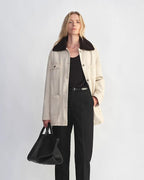Fireladyfur Women's Goose Down Detroit Jacket with Merino Wool Collar