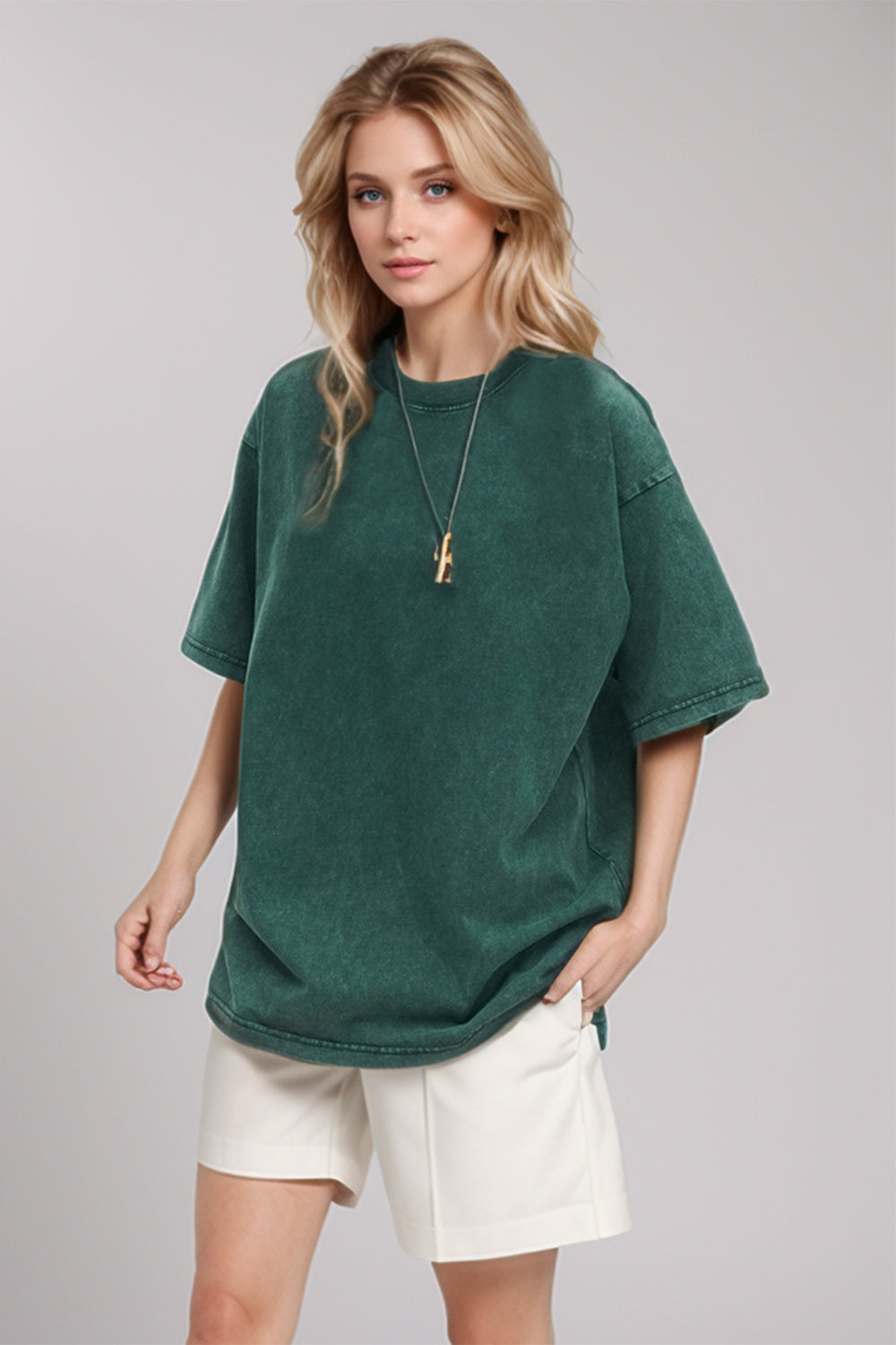 Washed 1/2 Sleeve T-Shirt