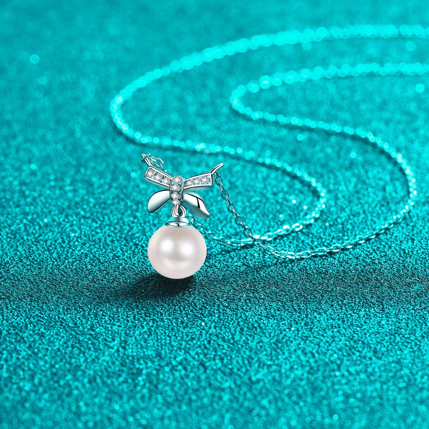 Pearl Bow Pendant Necklace