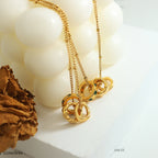 Three Shapes Inlaid Zircon Pendant Necklace
